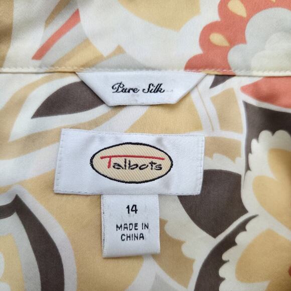 Women's Talbots Floral Silk Wrap Blouse Size‎ 14 Top - Picture 5 of 7